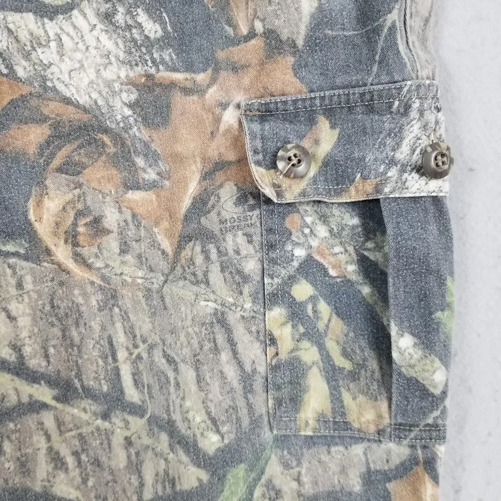 Mossy Oak Cargo Pants Mens 2XL 42x32‎ Brown Camouflage Adjustable Waist Hunting